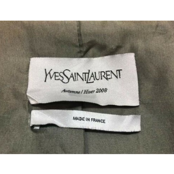 Yves Saint Laurent Womens Coat Green Wool  Sz 38 - Picture 8 of 8